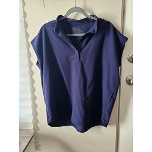 FIGS RAFAELA OVERSIZED SCRUB TOP NAVY